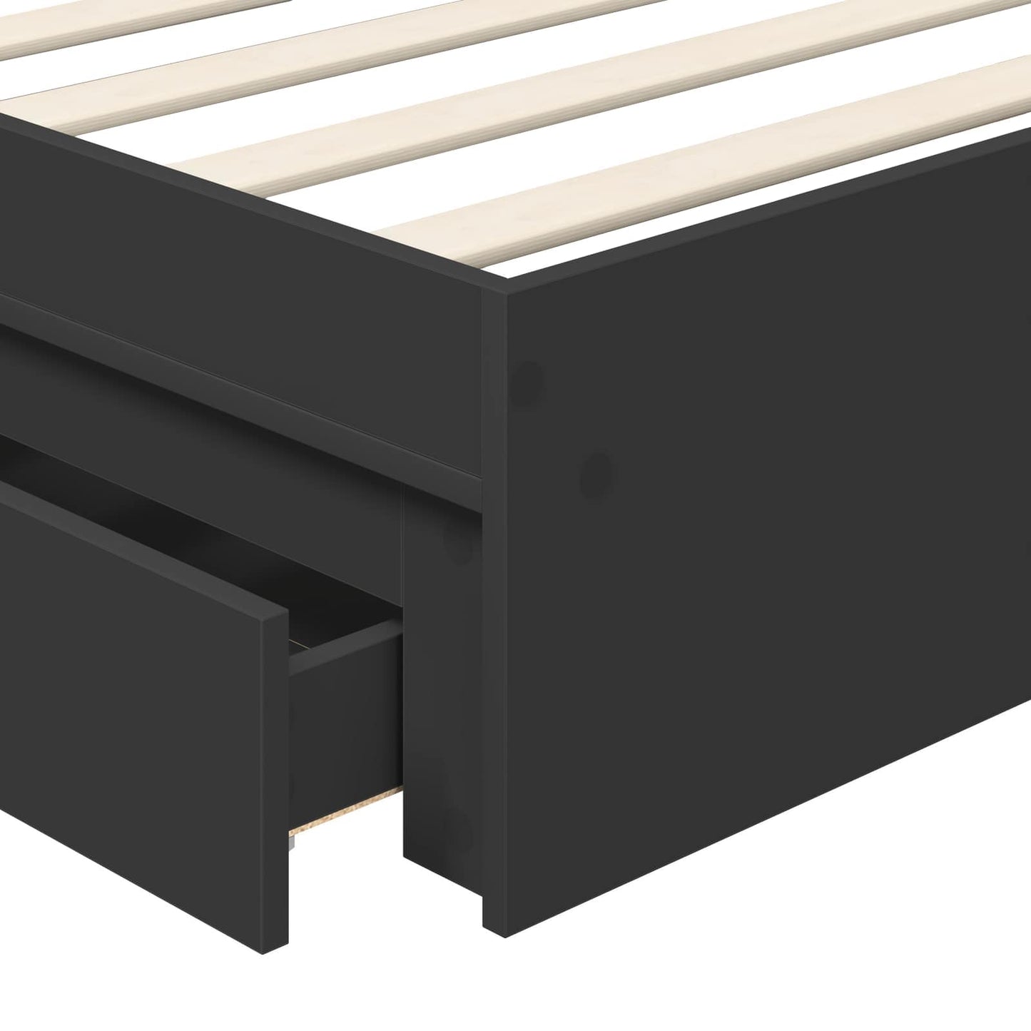Storage Bed with Drawer Black 90 x 190 cm Engineered Wood