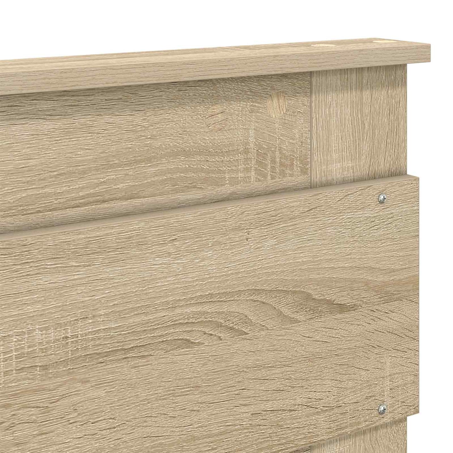 Bed Frame with Headboard Sonoma 200 x 200 cm Solid Pine Wood