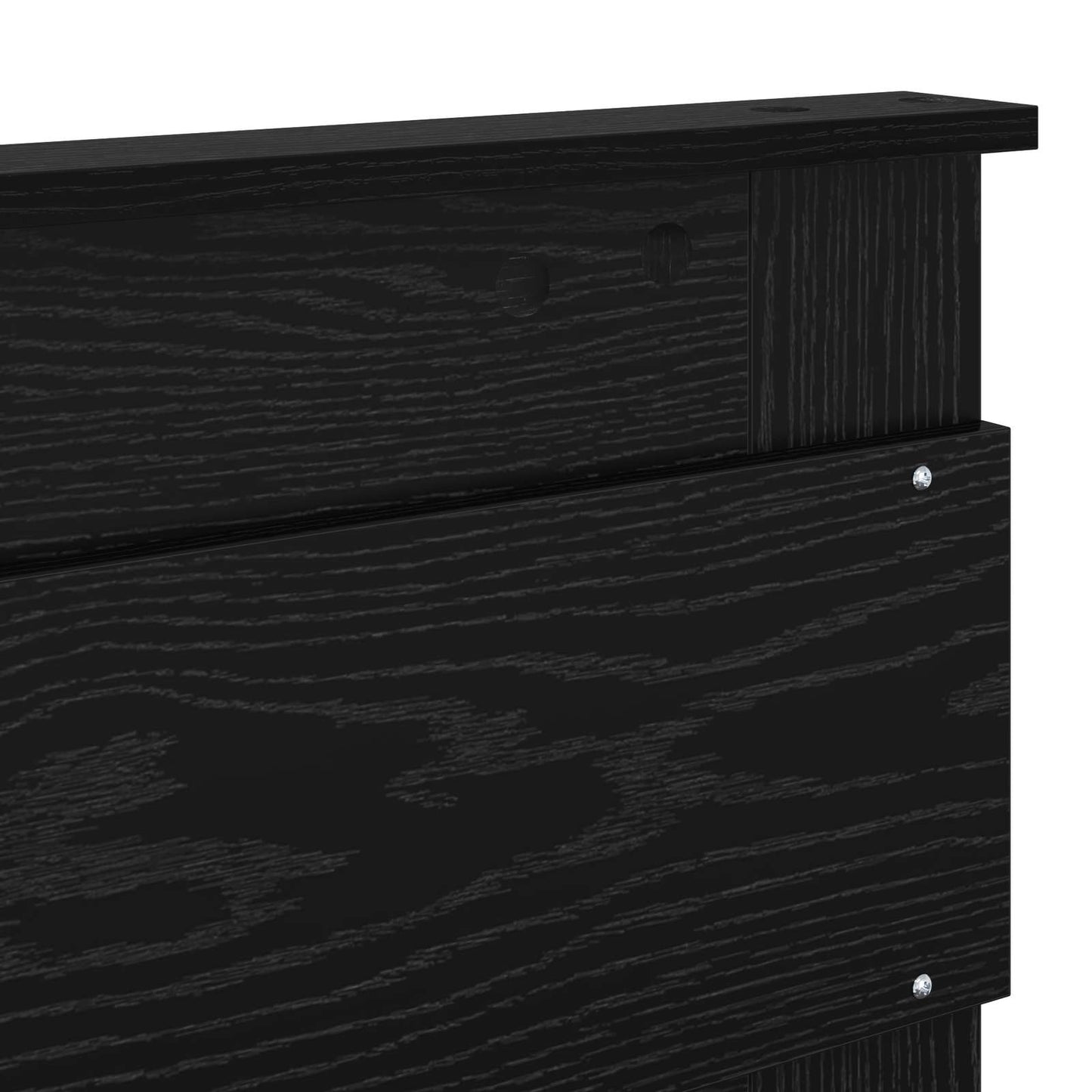 Bed Frame Plain with Storage Black 150 x 200 cm Solid Pine Wood