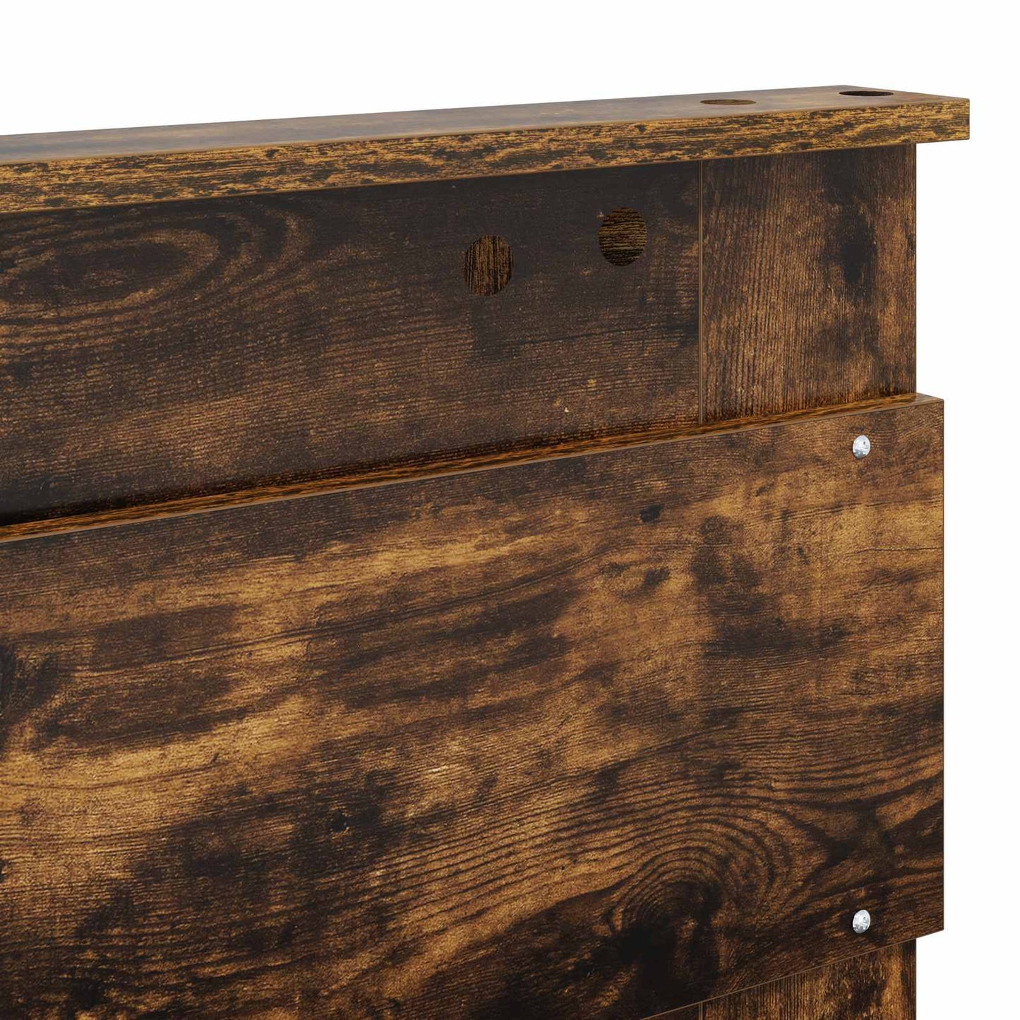 Bed Frame Plain Smoked Oak 150 x 200 cm Solid Pine Wood