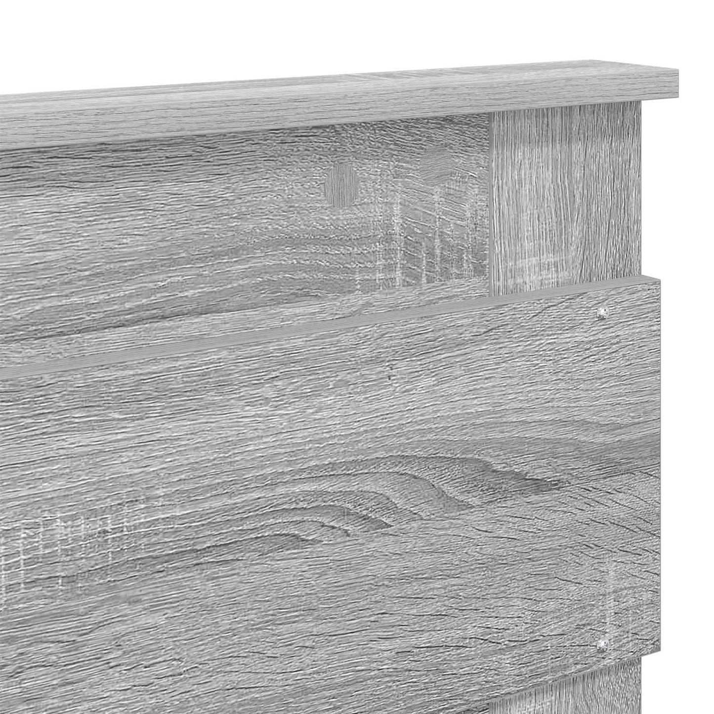 Bed Frame with Storage Grey Sonoma 120 x 200 cm Solid Pine Wood