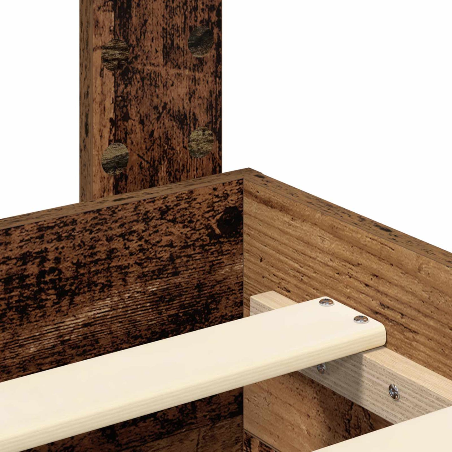 Bed Frame with Drawer Old Wood 120 x 190 cm Engineered Wood