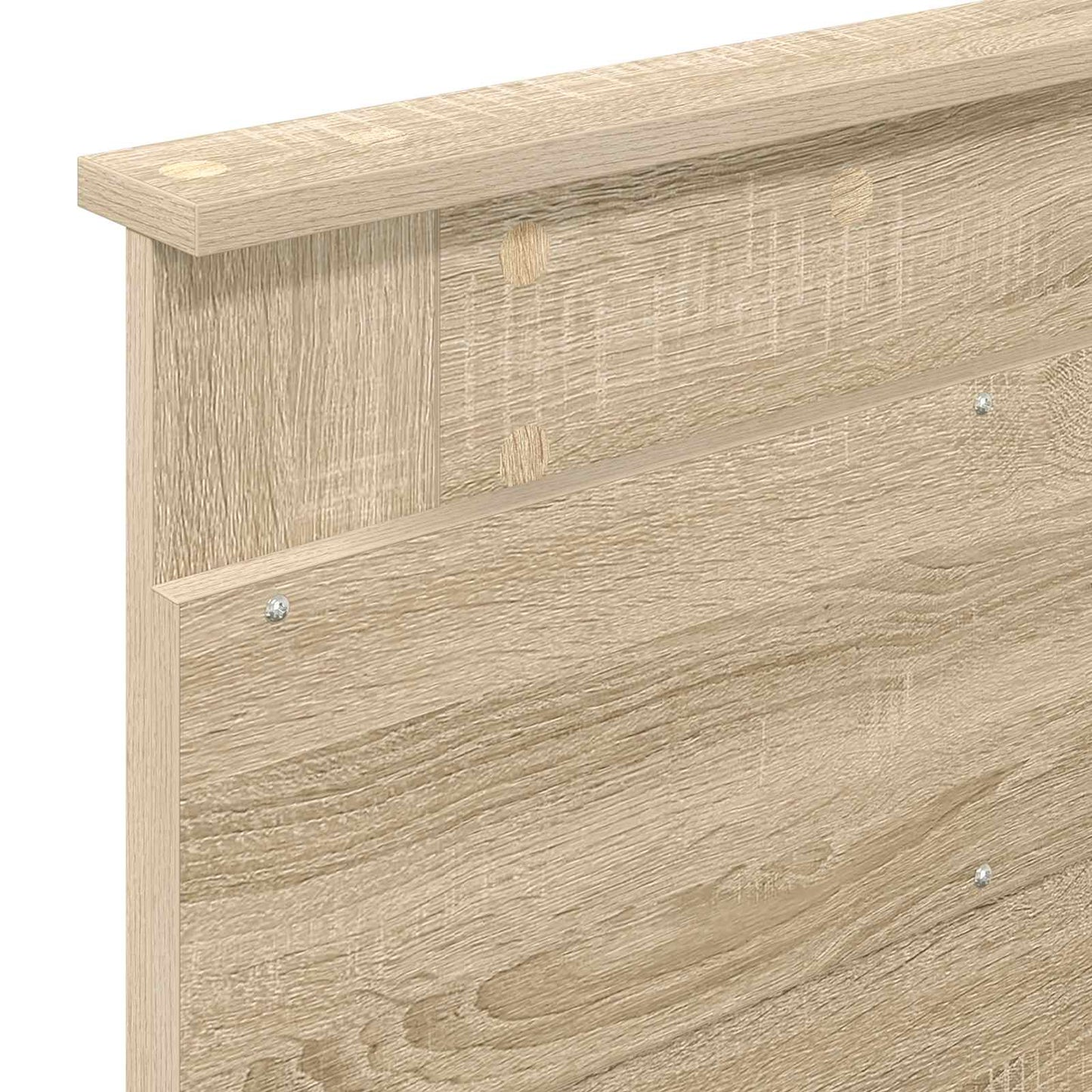 Bed Frame Sonoma Oak and Silver 75 x 190 cm Engineered Wood