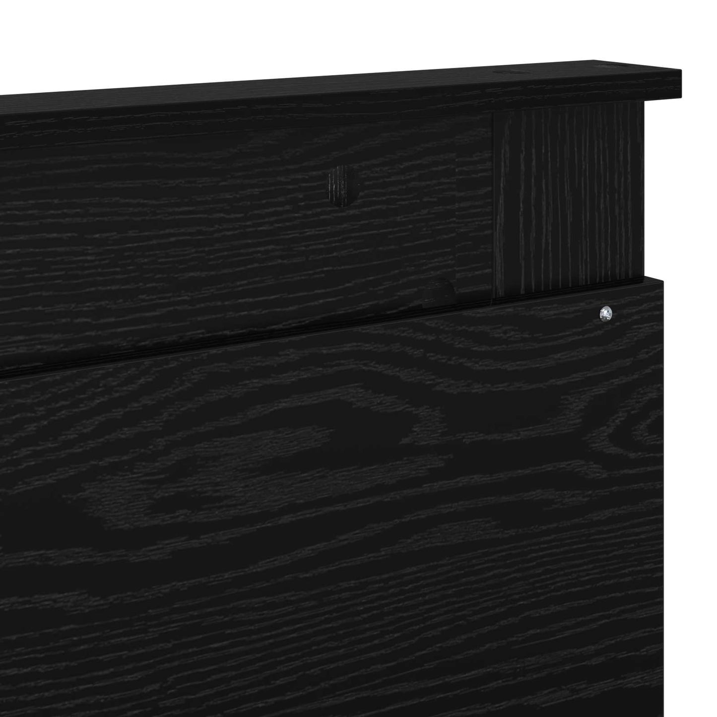 Bed Frame with Headboard Black 200 x 200 cm Solid Pine Wood
