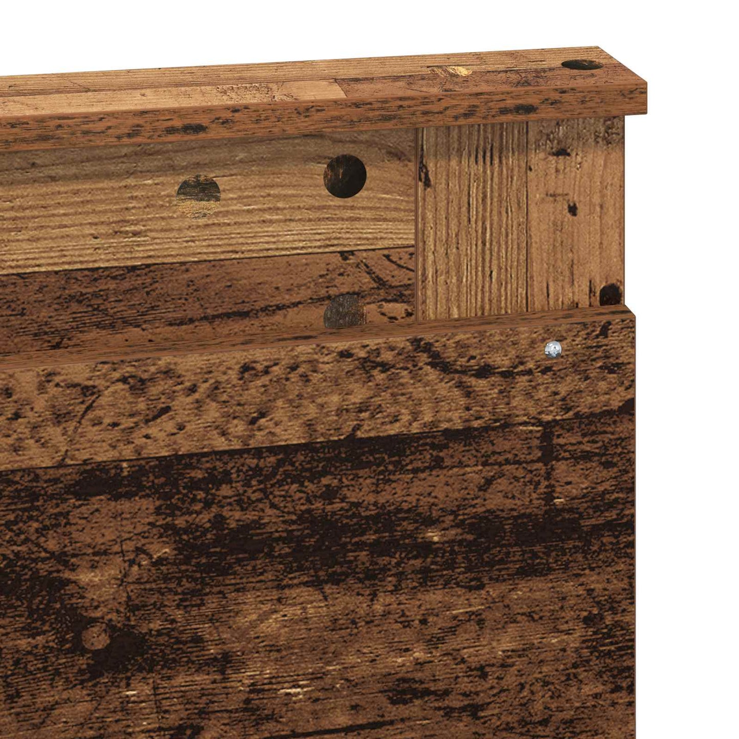 Bed Frame with Headboard Old Wood 150 x 200 cm Solid Pine Wood