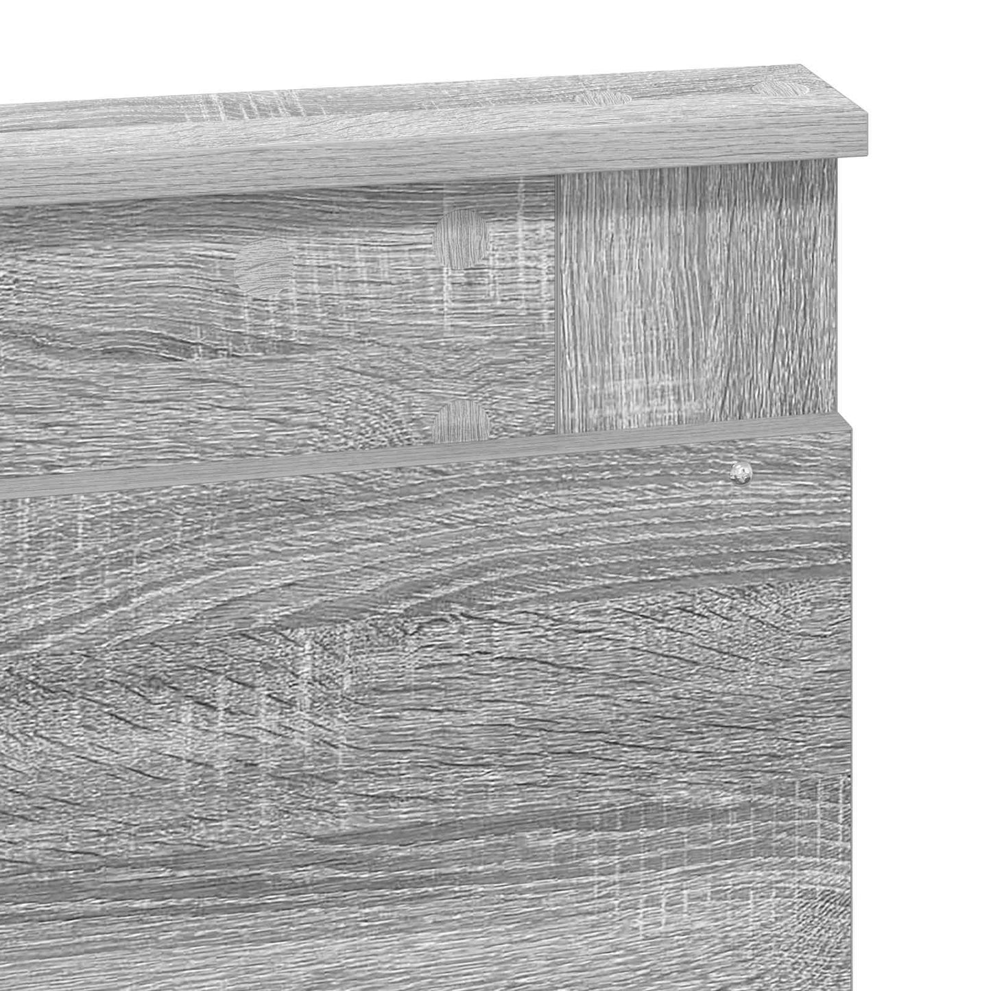 Bed Frame Grey Sonoma 135 x 190 cm Engineered Wood