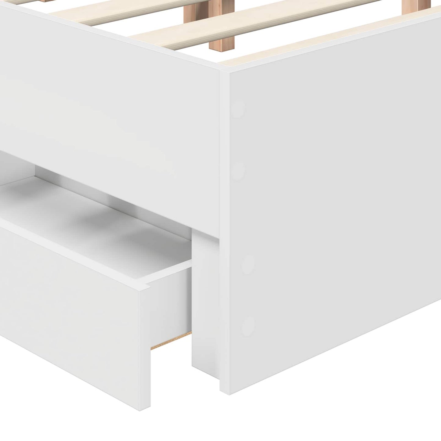 Bed Frame with Drawer White 200 x 200 cm Engineer Wood