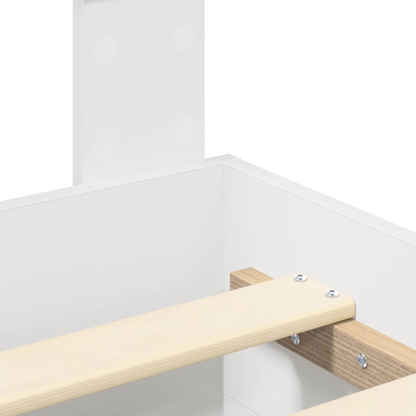 Bed Frame with Drawer White 140 x 190 cm Engineered Wood