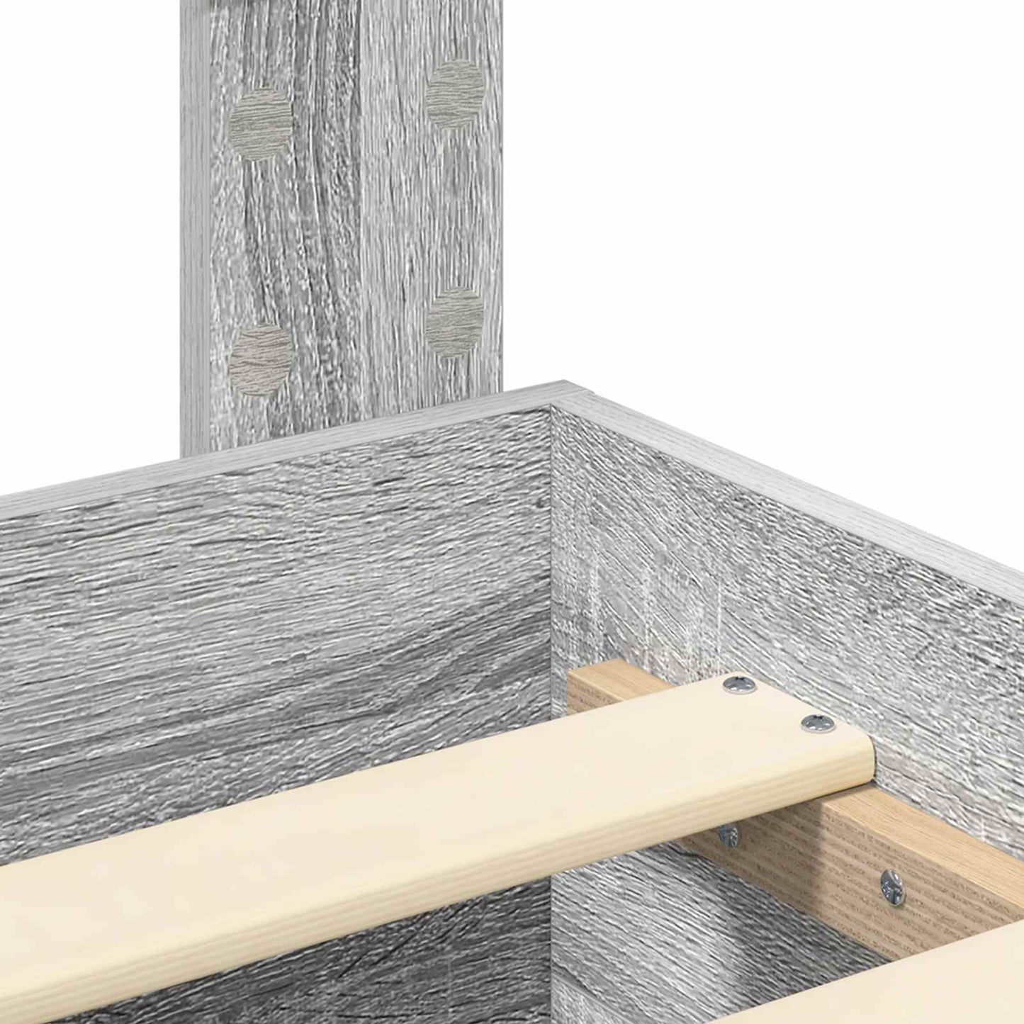 Bed Frame with Drawer Grey Sonoma 135 x 190 cm Engineered Wood