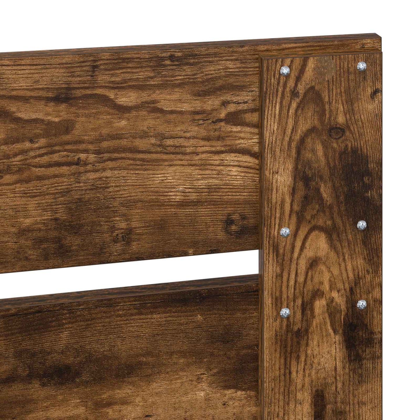 Bed Frame Smoked Oak 150 x 200 cm Solid Pine Wood