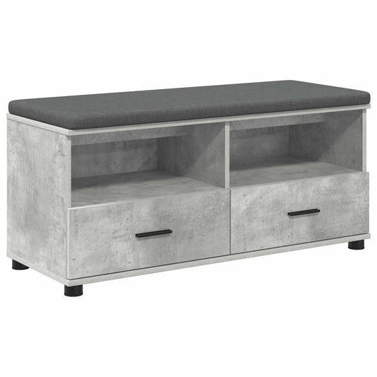 Hall Bench Concrete Grey 100 x 38 x 46 cm