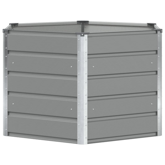 Planter Light Grey 129 x 129 x75 cm Steel