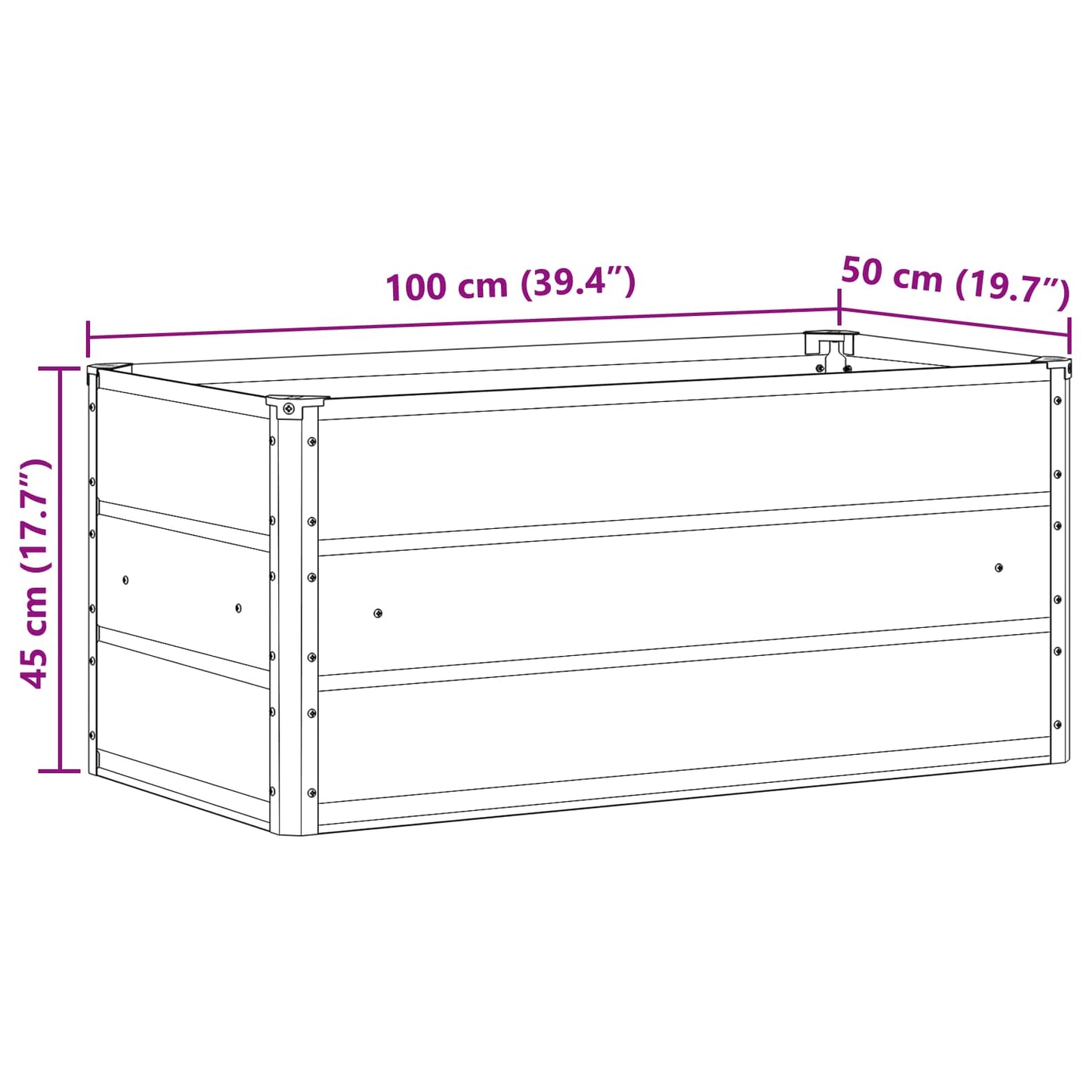 Planter Pastel Green 100 x 50 x 45 cm Galvanised Steel