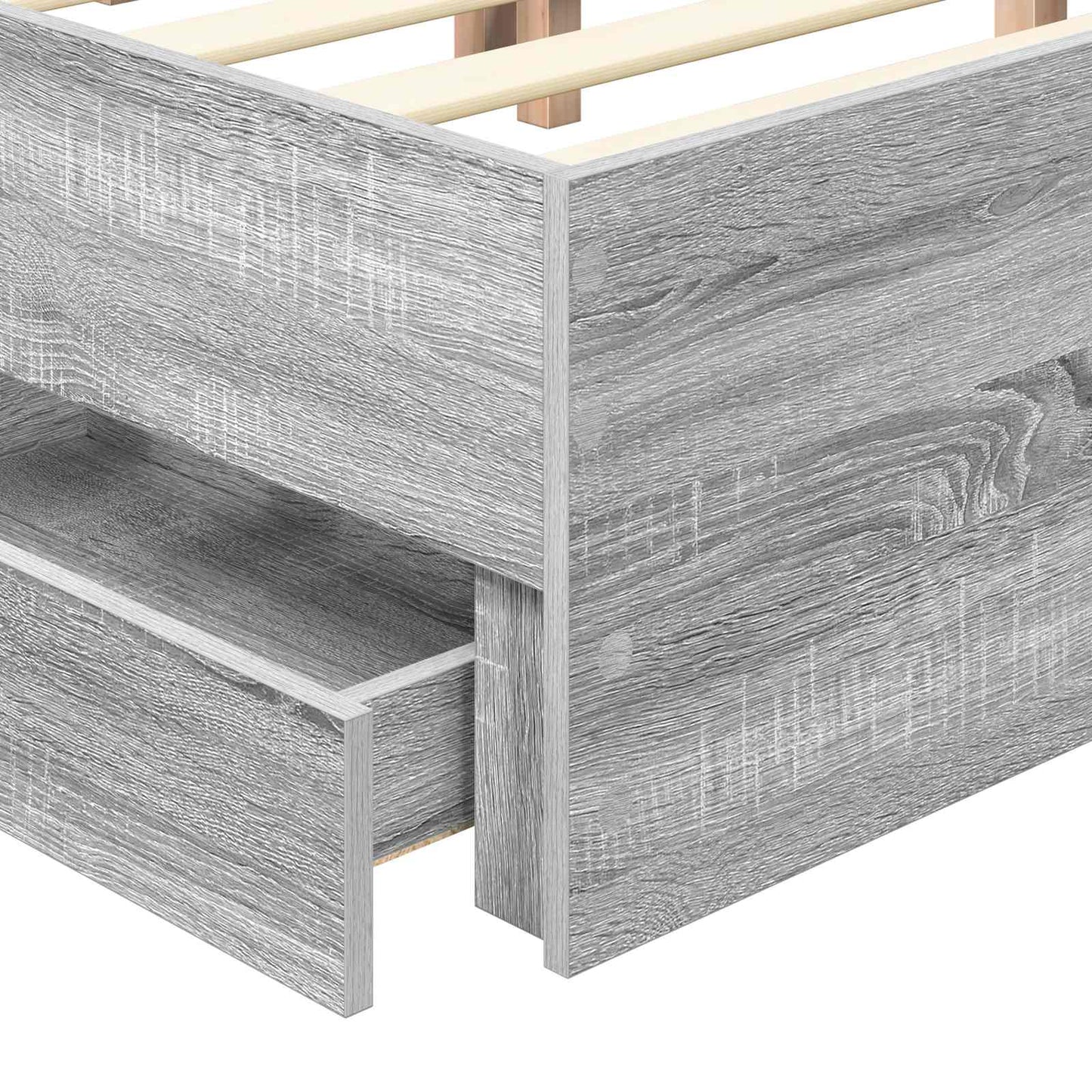 Bed Frame with Drawer Grey Sonoma 120 x 190 cm Engineered Wood