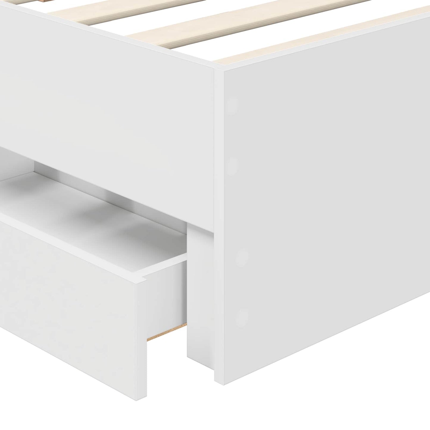 Bed Frame with Drawer White 90 x 200 cm Engineered Wood