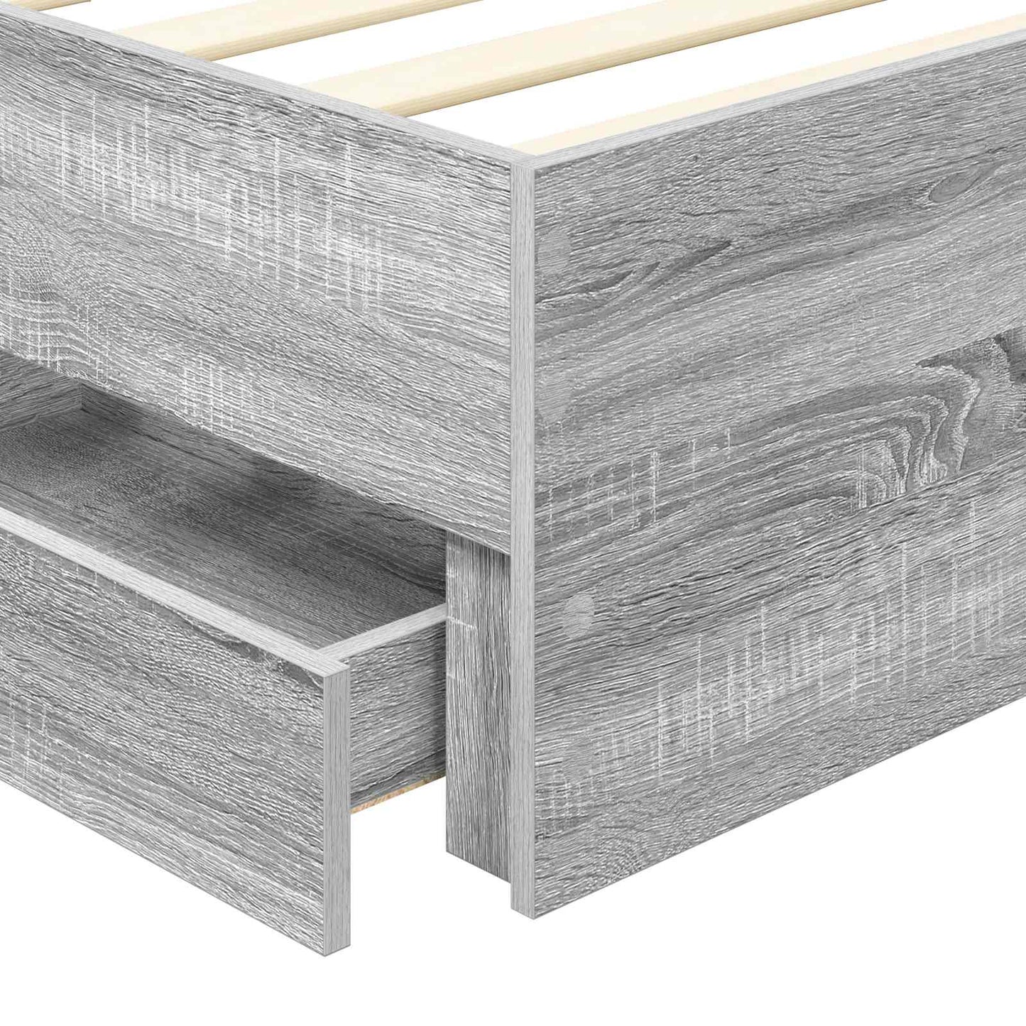 Bed Frame with Drawer Grey Sonoma 90 x 190 cm Engineered Wood