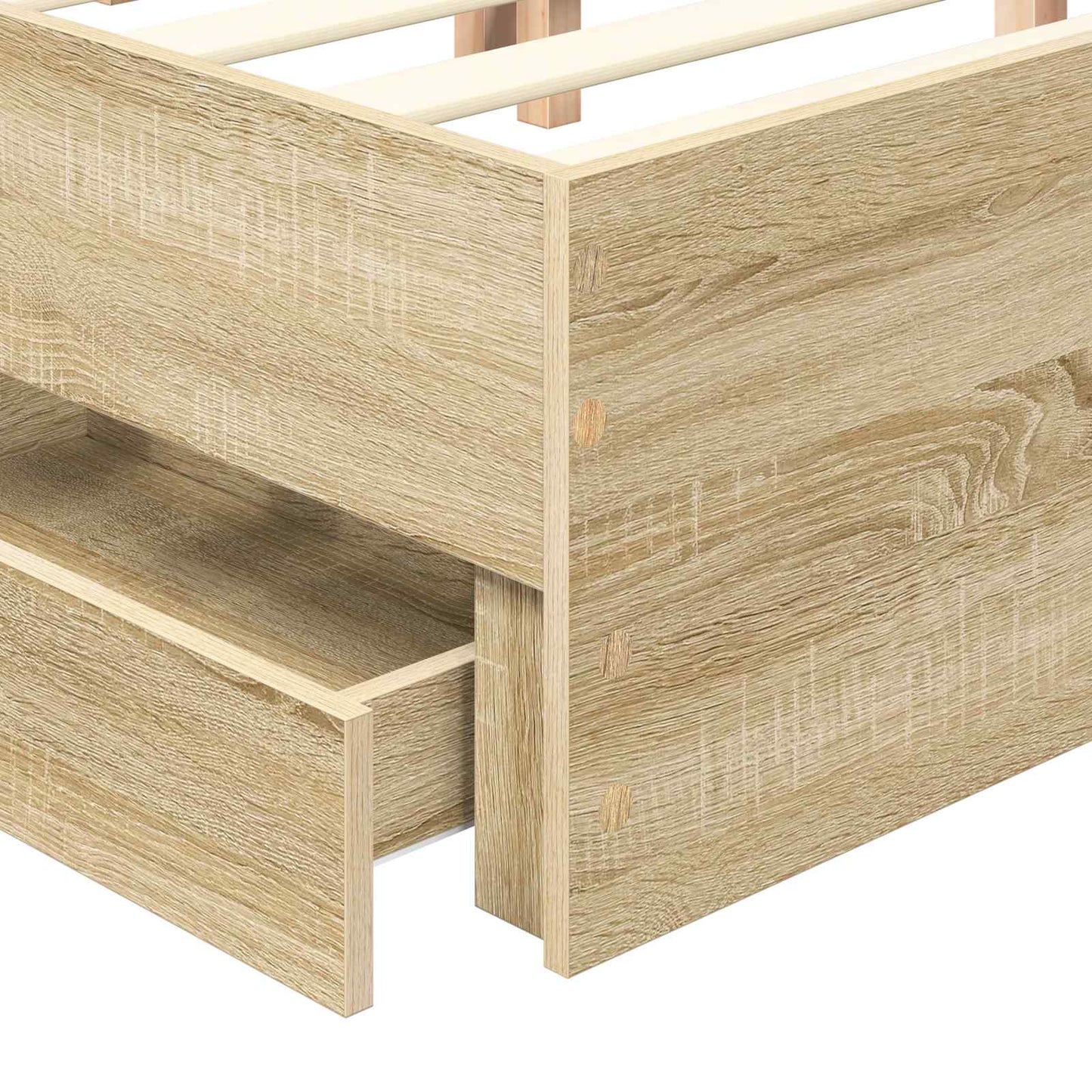 Bed Frame with Drawer Sonoma Oak 120 x 190 cm Engineer Wood
