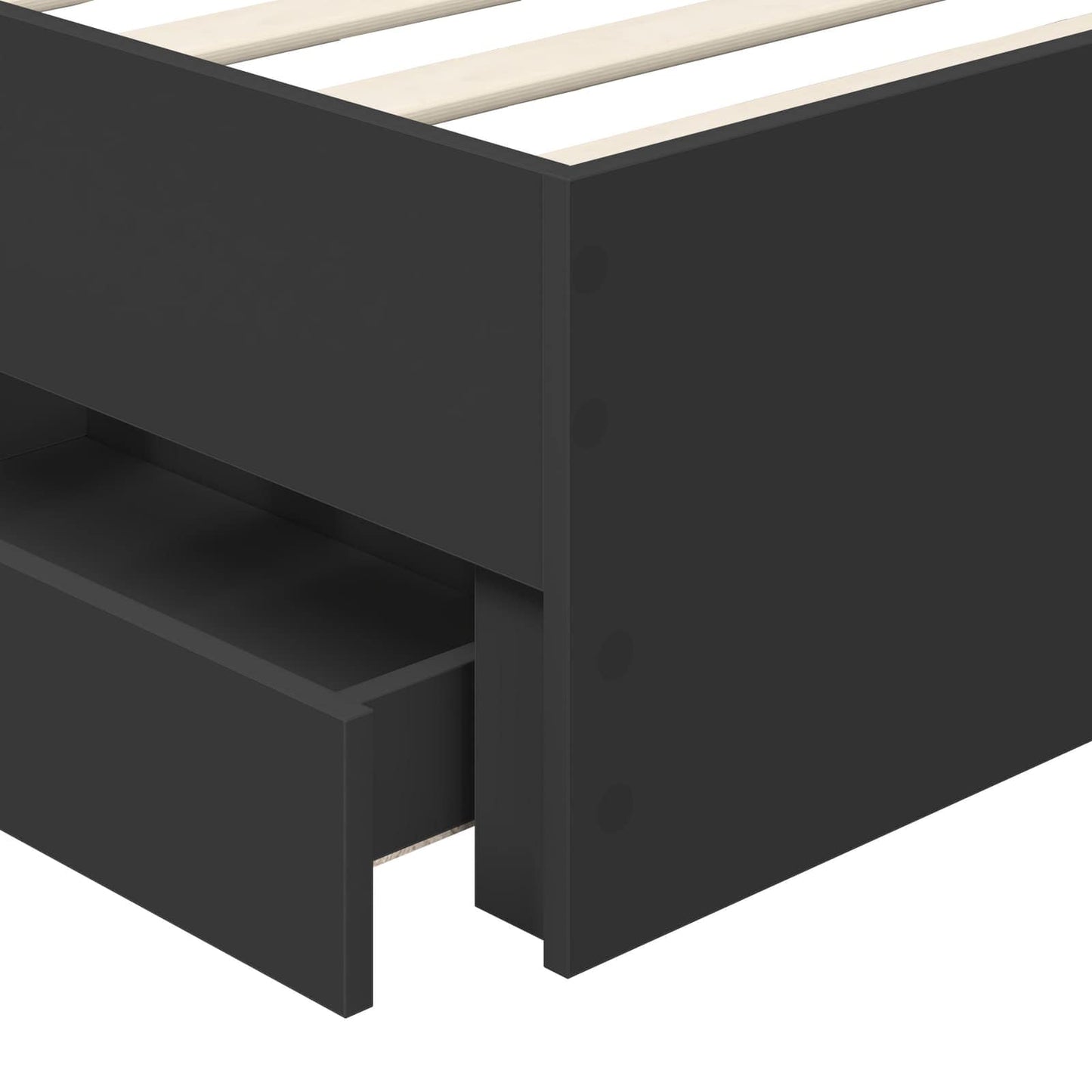 Bed Frame with Drawer Black 90 x 200 cm Engineer Wood