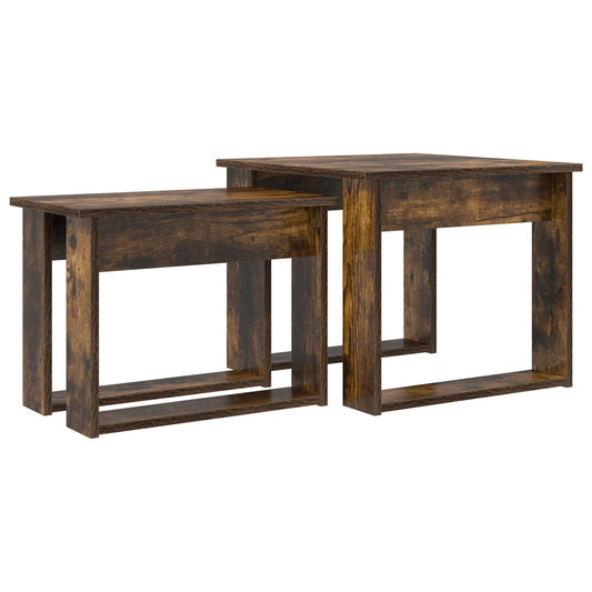 Coffee Table Set 2 pcs Smoked Oak 50 x 52 x 42 cm