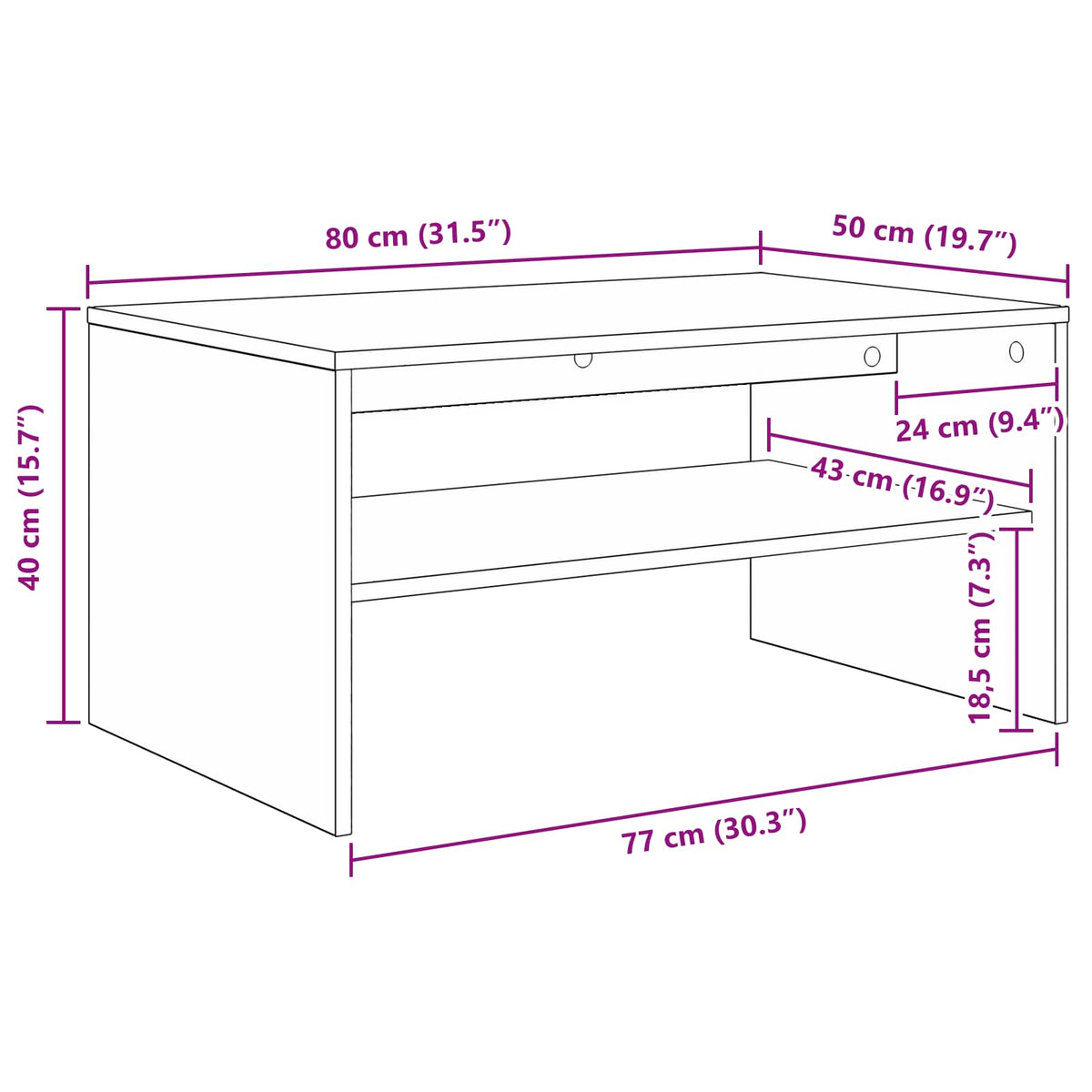 Coffee Table Concrete Grey 80 x 50 x 40 cm Engineered Wood