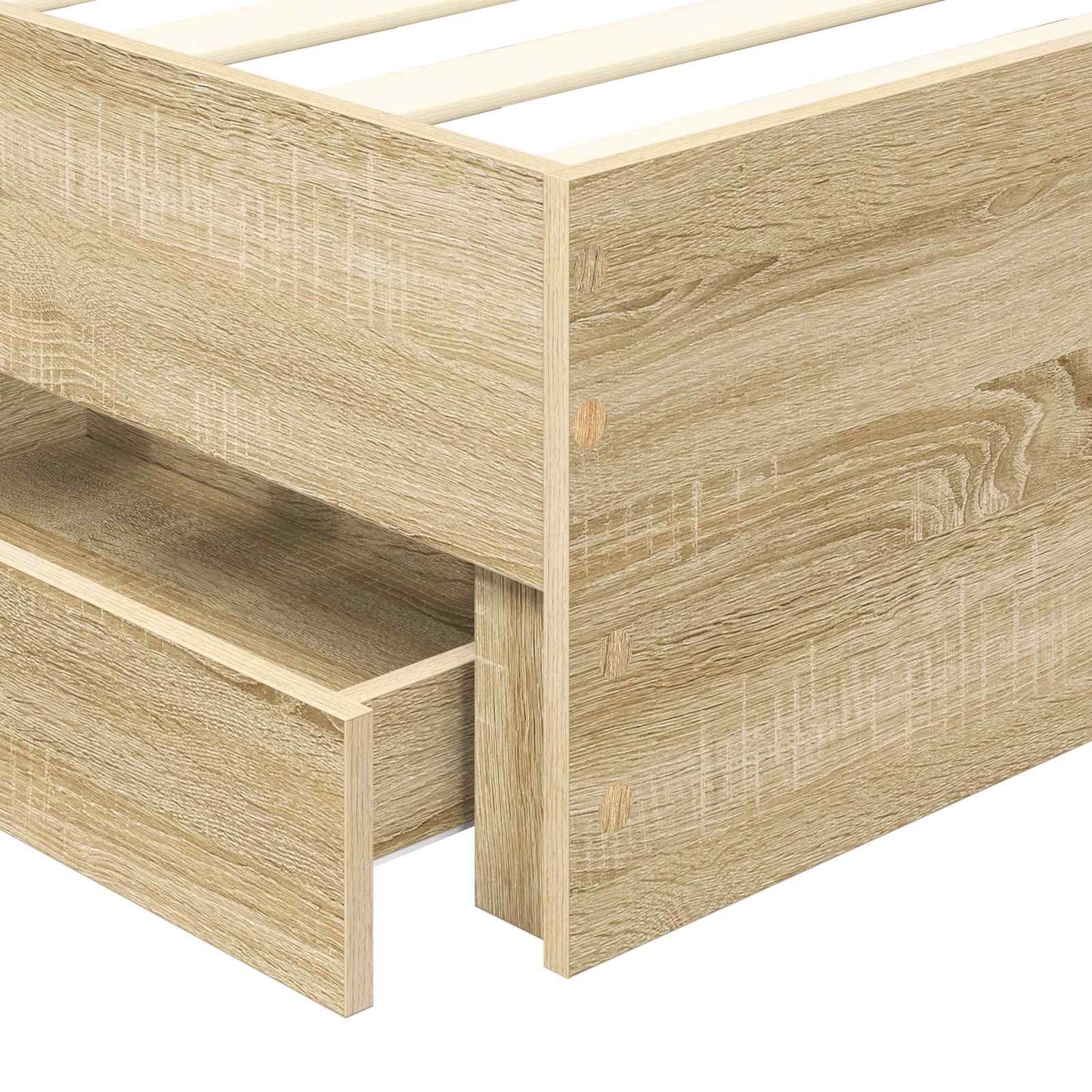 Bed Frame with Drawer Sonoma Oak 100 x 200 cm Engineer Wood