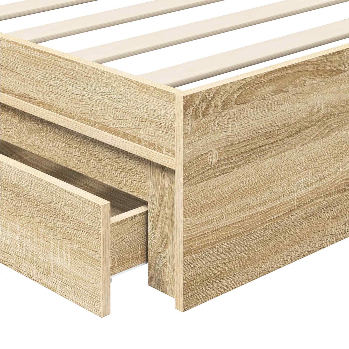 Storage Bed with Drawer Sonoma Oak 90 x 200 cm Engineered Wood