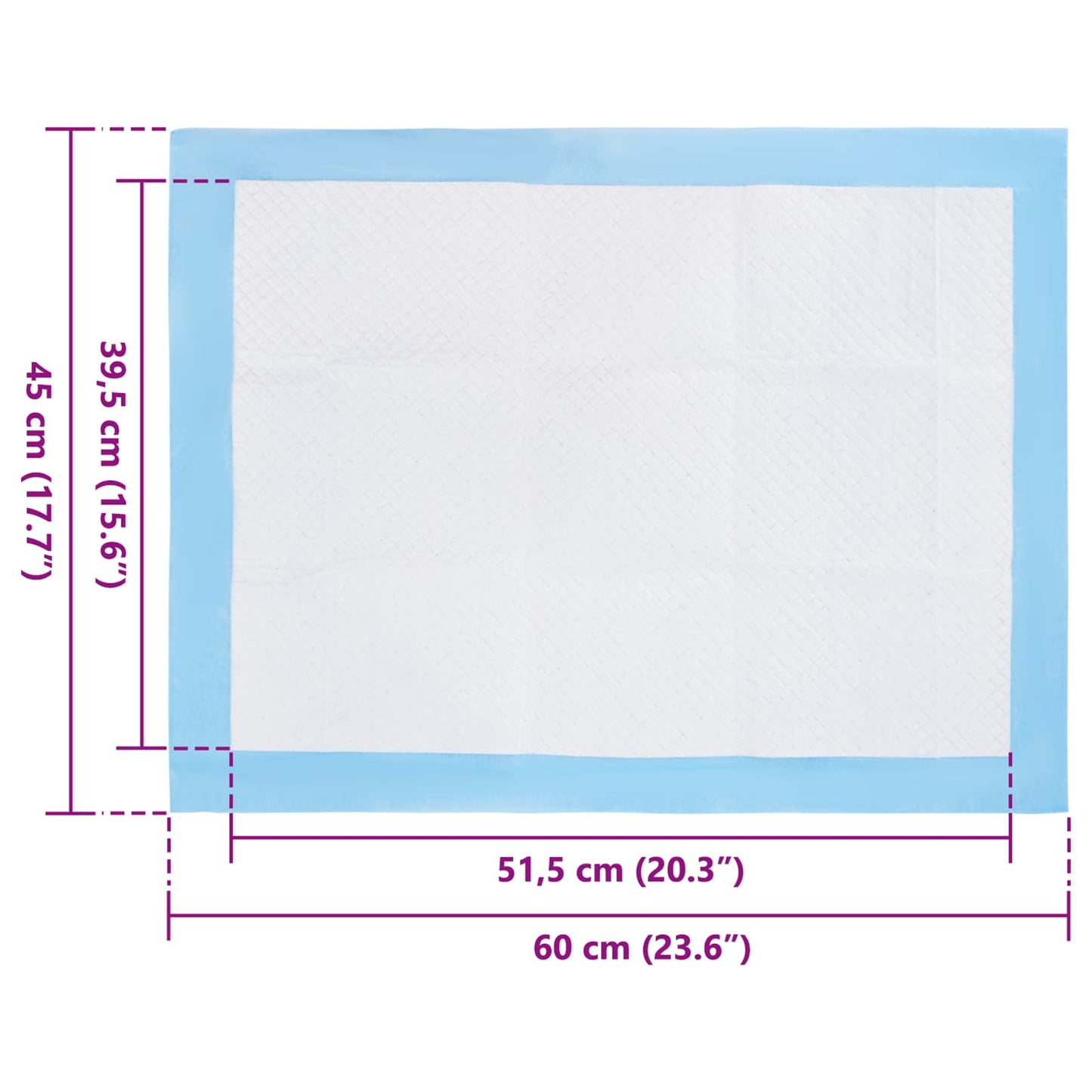 Non-woven Fabric Pet Training Pad 50 pcs 60 x 45 cm