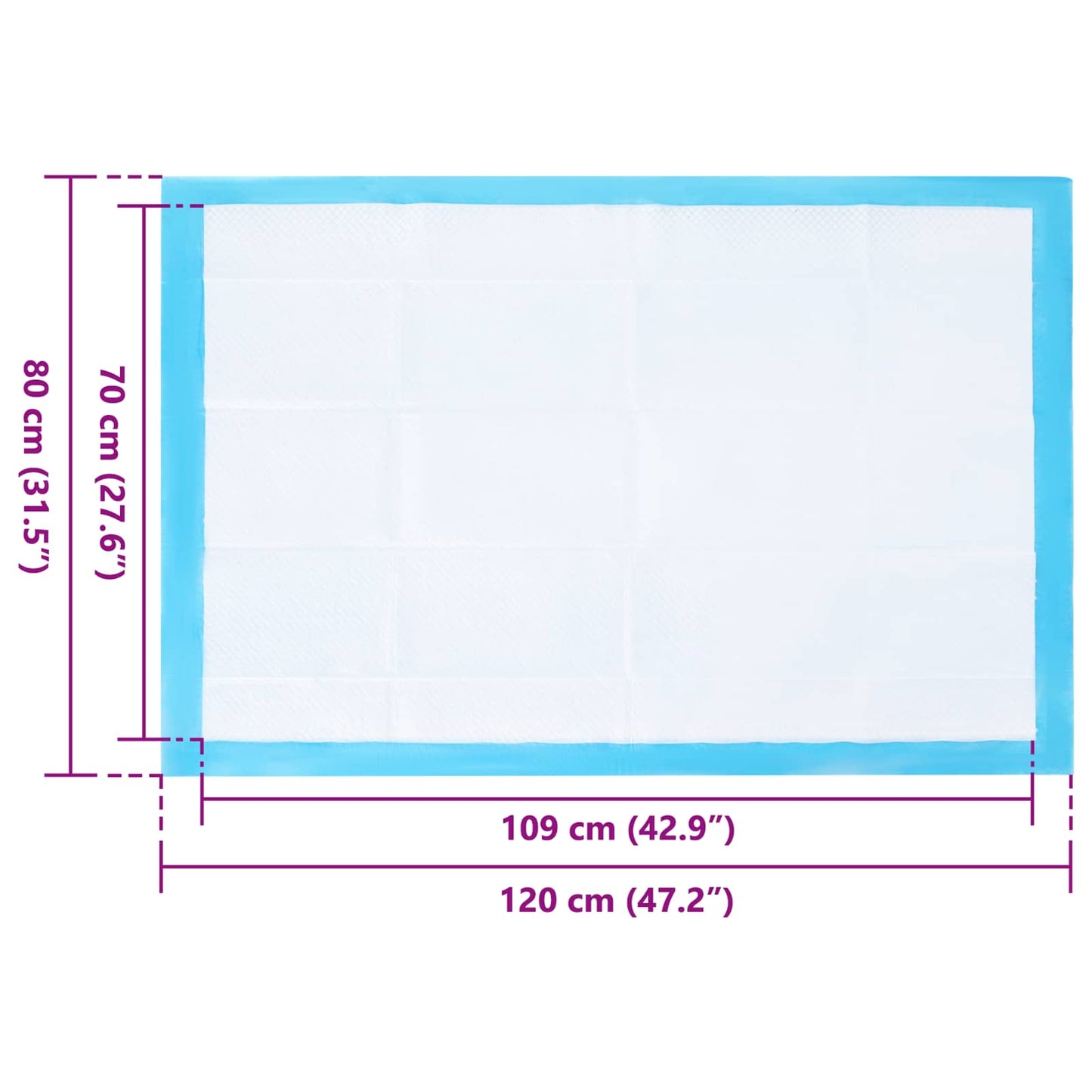 Non-woven Fabric Pet Training Pad 100 pcs 120 x 80 cm