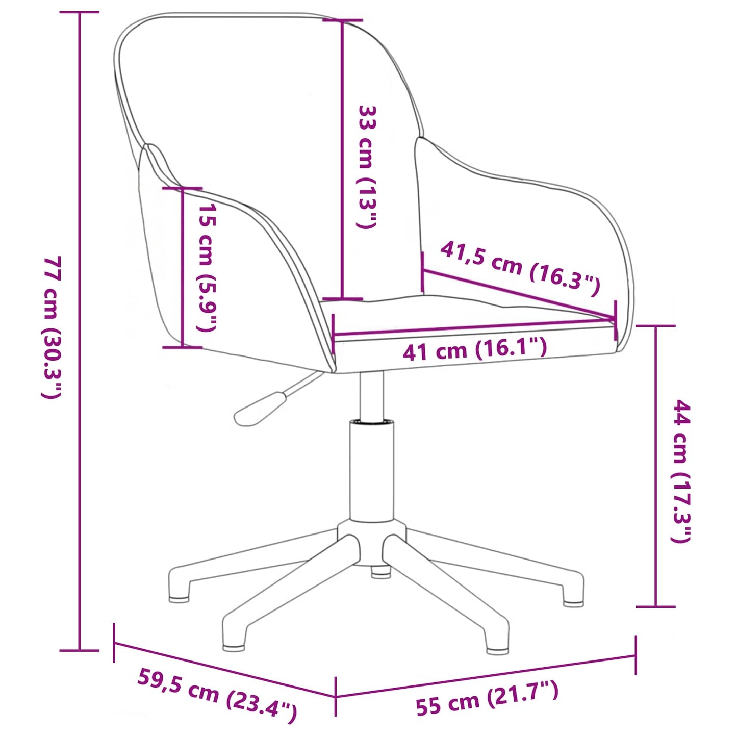 Dining Chair 2 pcs Velvet 55 x 59.5 x 77 cm Black