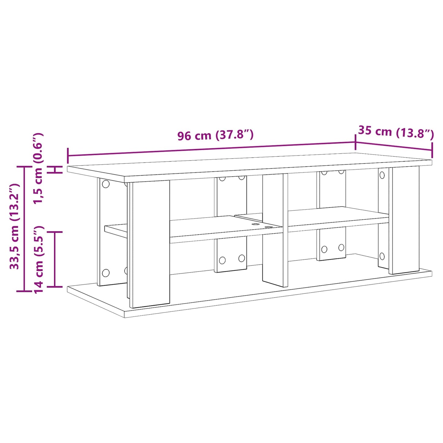 TV stand Sonoma Oak 96 x 35 x 33.5 cm