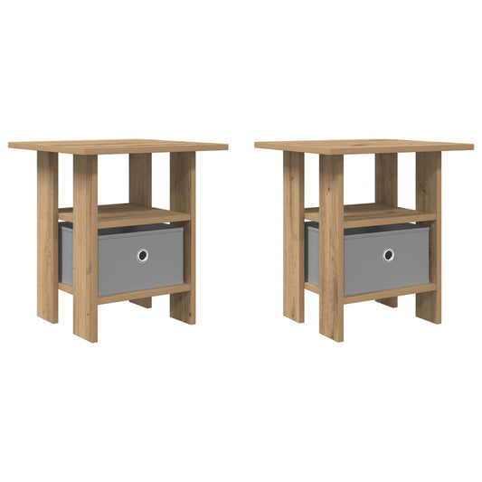 Bedside Table 2 pcs Artisan Oak 41 x 40 x 45 cm Engineered Wood