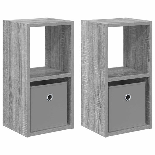 Bedside Table 2 pcs Grey Sonoma 25.5 x 22 x 49.5 cm