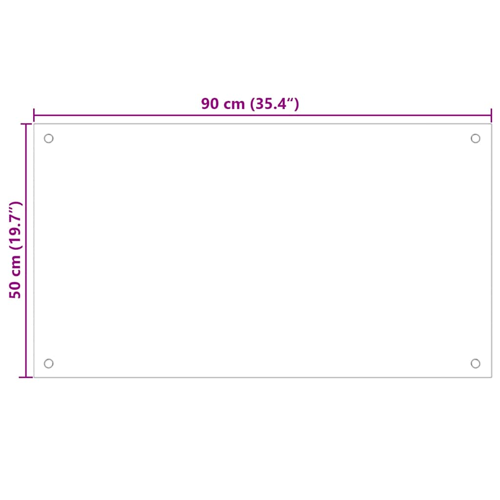 Kitchen Backsplash 2 pcs White 90 x 50 cm Tempered Glass