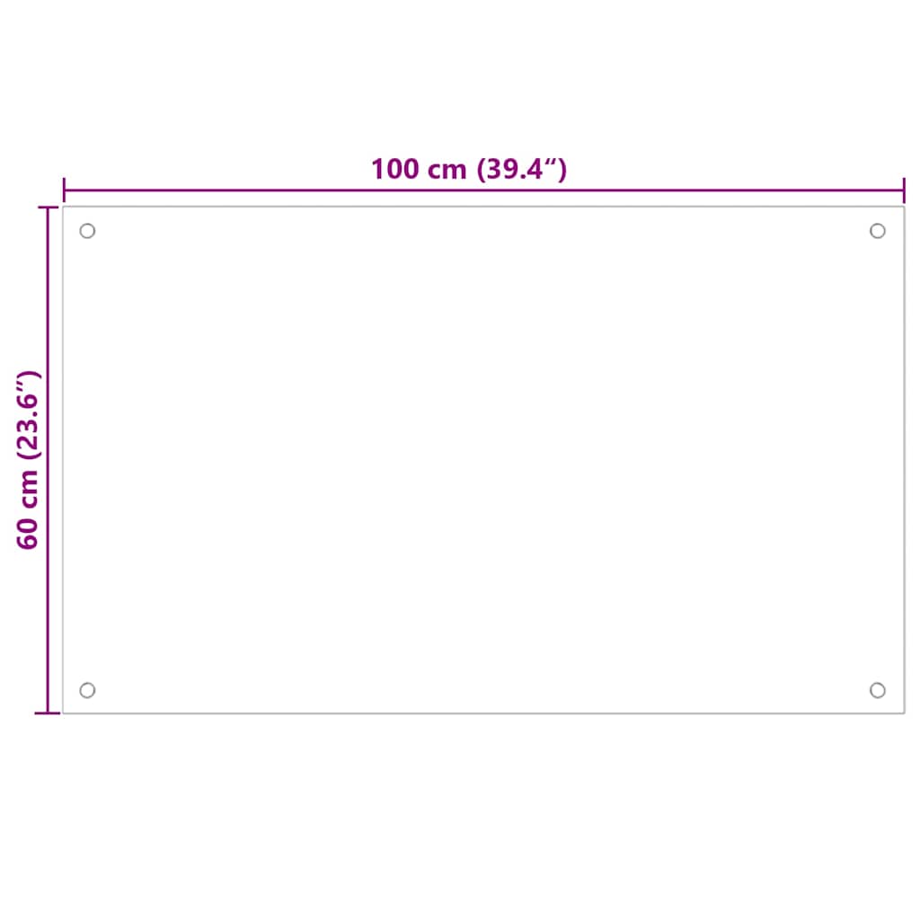 Kitchen Backsplash 2 pcs White 100 x 60 cm Tempered Glass