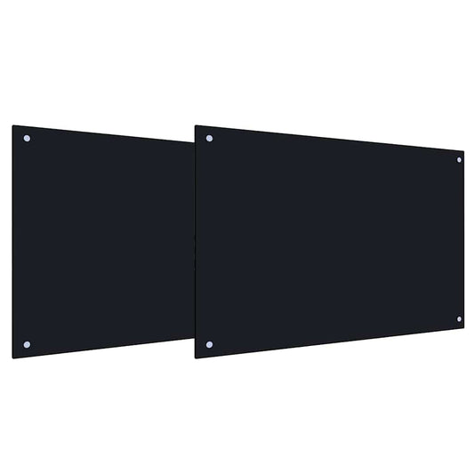 Kitchen Backsplash 2 pcs Black 90 x 50 cm Tempered Glass