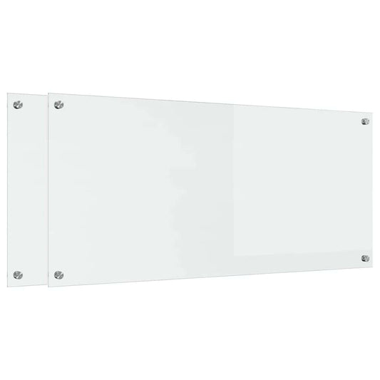 Kitchen Backsplash 2 pcs Transparent 110 x 50 cm Tempered Glass