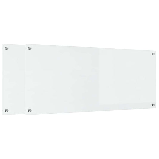Kitchen Backsplash 2 pcs Transparent 120 x 50 cm Tempered Glass