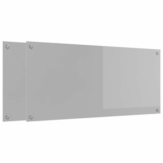 Kitchen Backsplash 2 pcs Light Grey 110 x 50 cm Tempered Glass