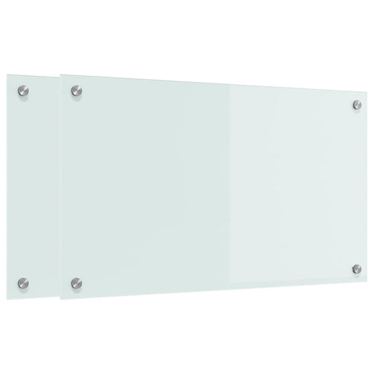 Kitchen Backsplash 2 pcs White 70 x 40 cm Tempered Glass