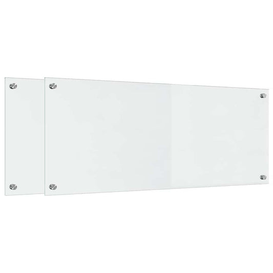 Kitchen Backsplash 2 pcs Transparent 100 x 40 cm Tempered Glass