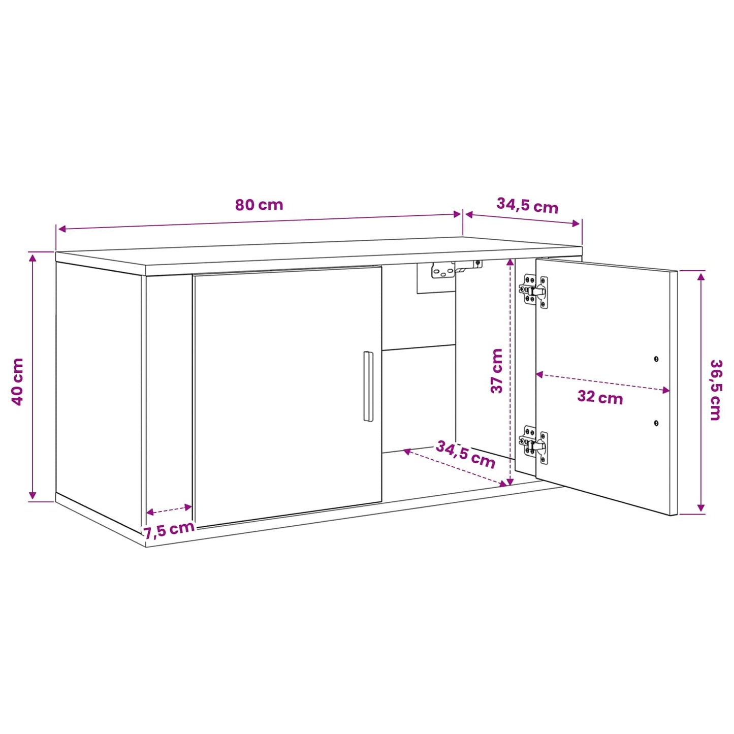 Wall-mounted TV Cabinet Set 3 pcs Old Wood Engineered Wood
