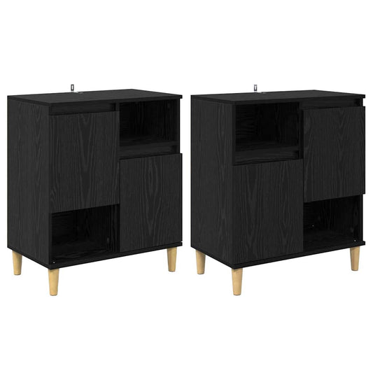 Sideboards 2 pcs Black Oak 60 x 35 x 70 cm Engineered Wood