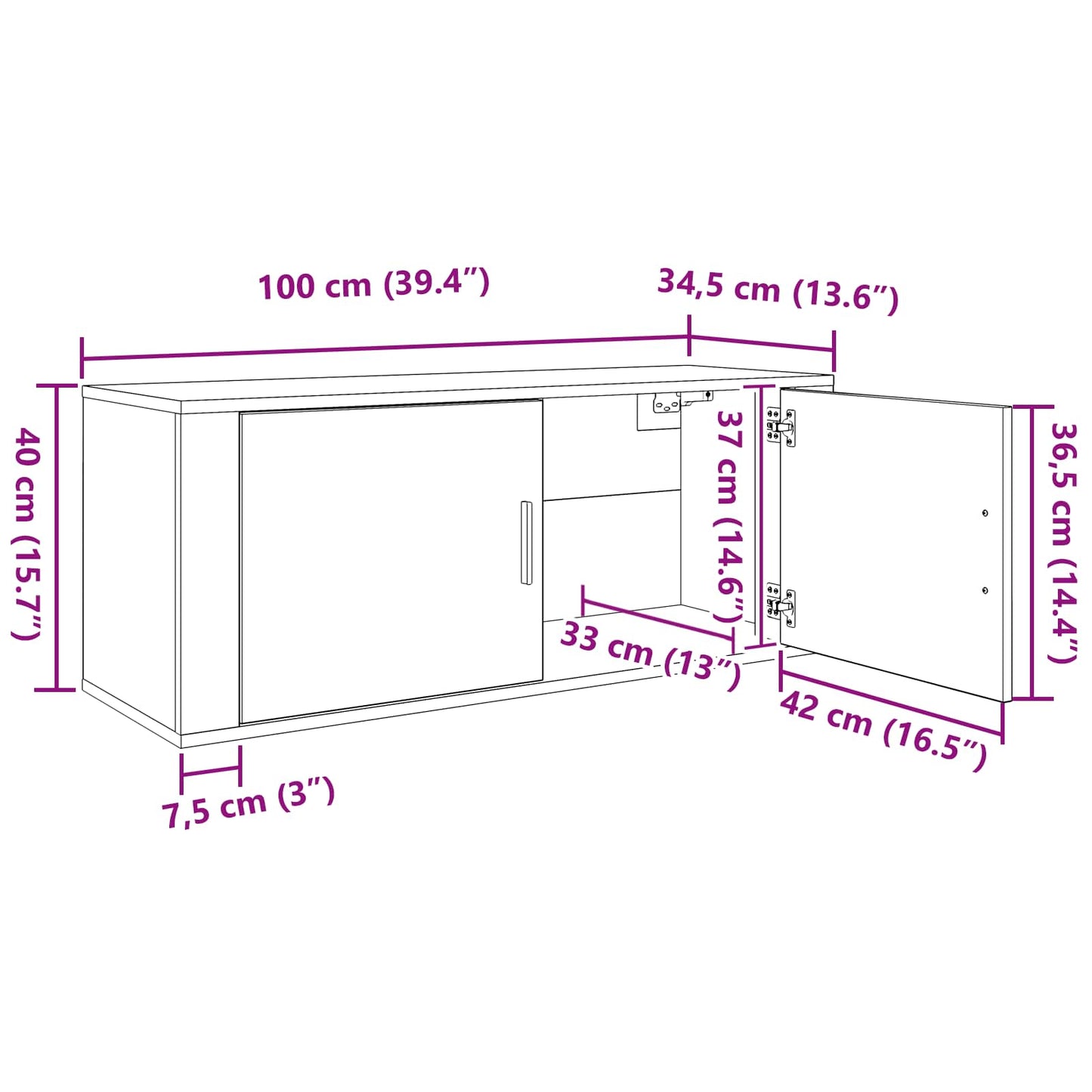 Wall-mounted TV Cabinet Set 2 pcs Black Oak Engineered Wood