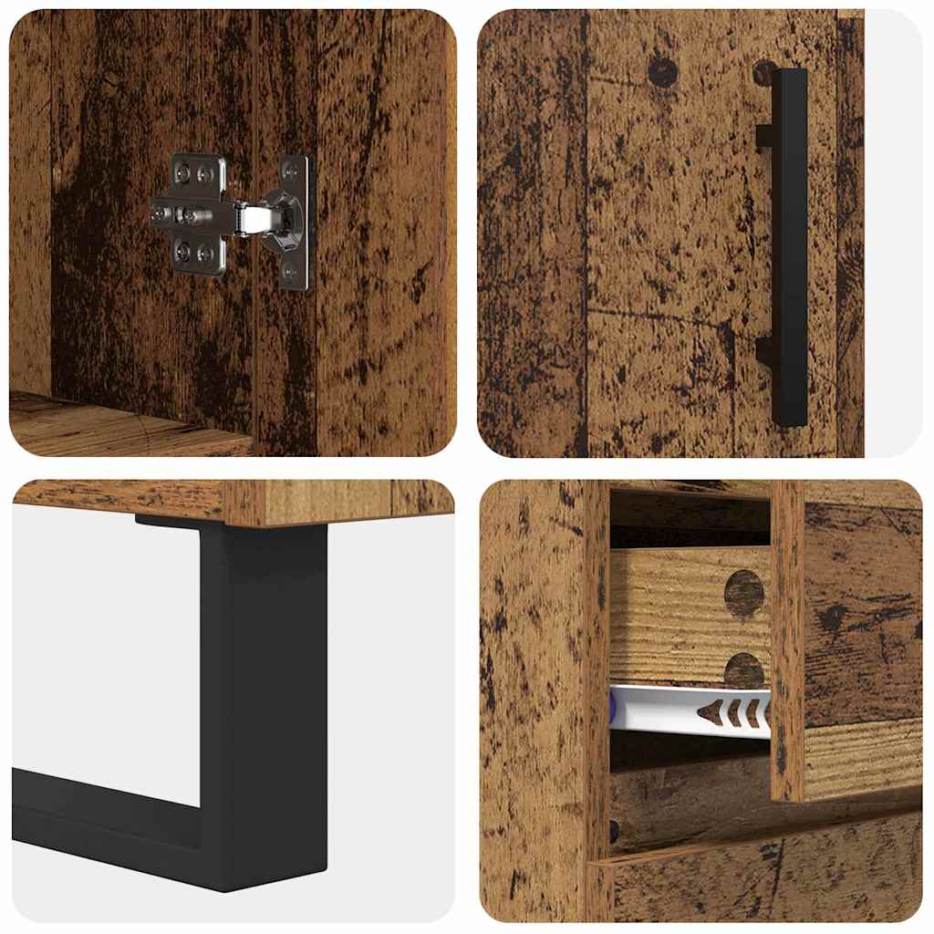 Highboard 2 pcs Old Wood 69.5 x 34 x 180 cm