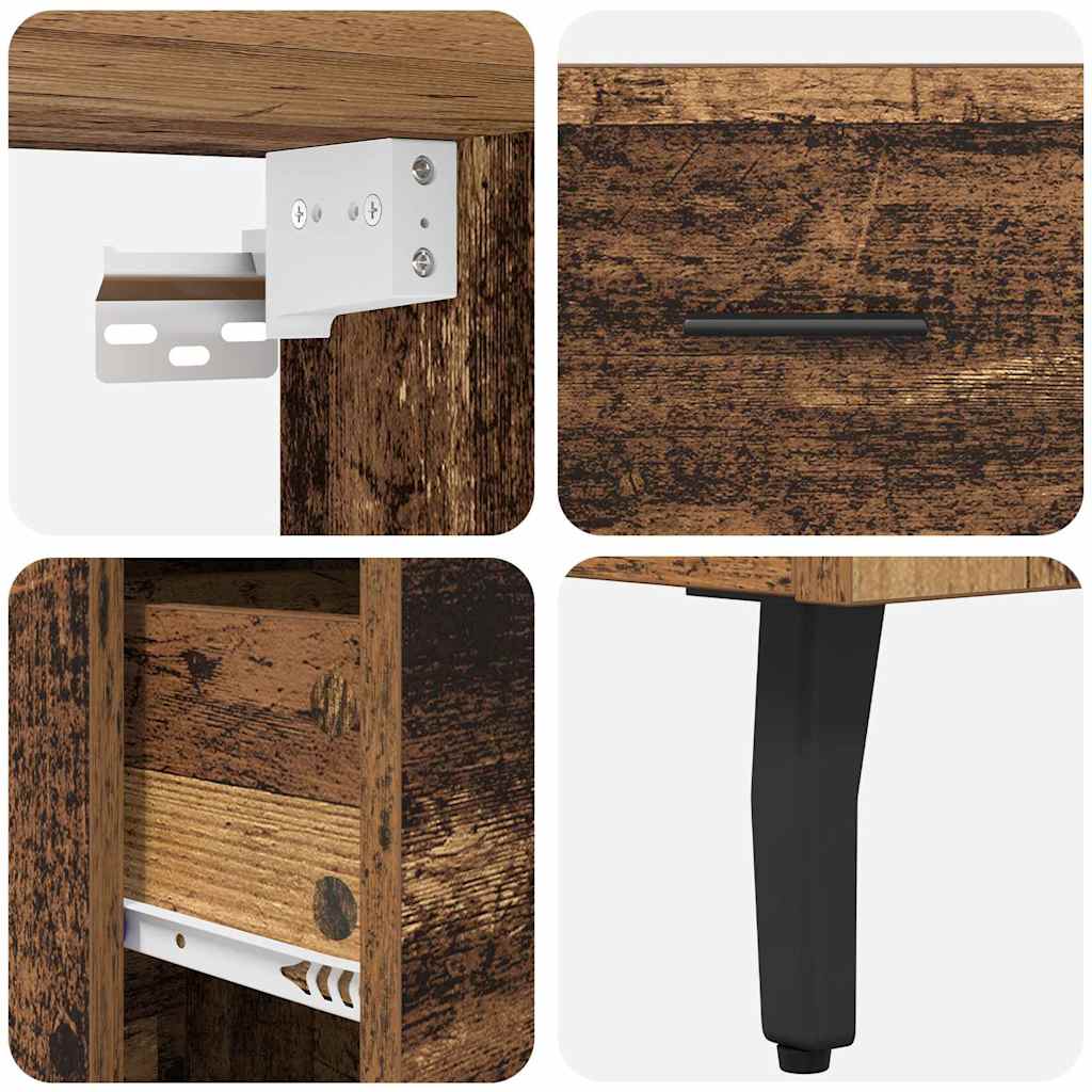 Highboard 2 pcs Old Wood 69.5 x 32.5 x 180 cm Engineered Wood
