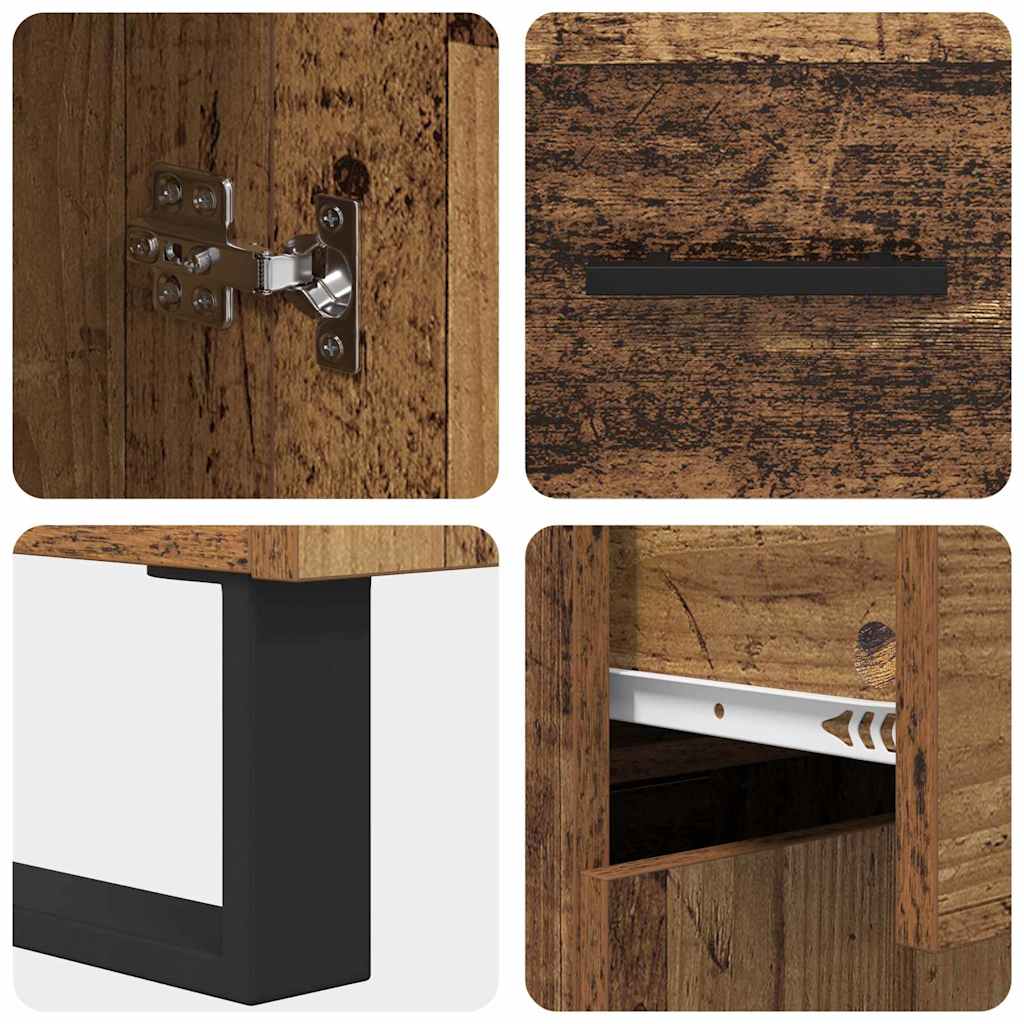 Highboard 2 pcs Old Wood 69.5 x 34 x 180 cm Engineered Wood