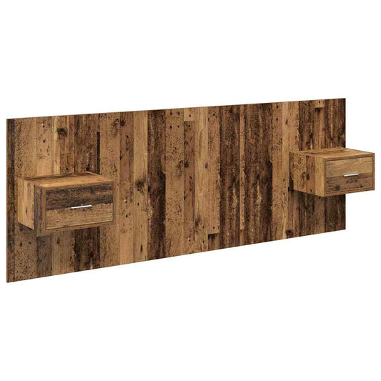 Headboard With Cabinet 3 pcs Old Wood Engineered Wood