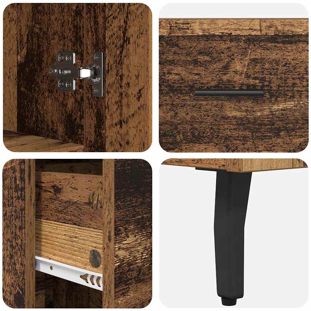 Highboard 2 pcs Old Wood 69.5 x 34 x 180 cm Engineered Wood