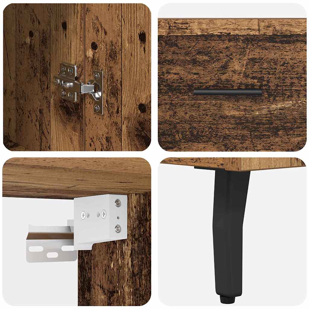 Highboard 2 pcs Old Wood 69.5 x 34 x 180 cm Engineered Wood
