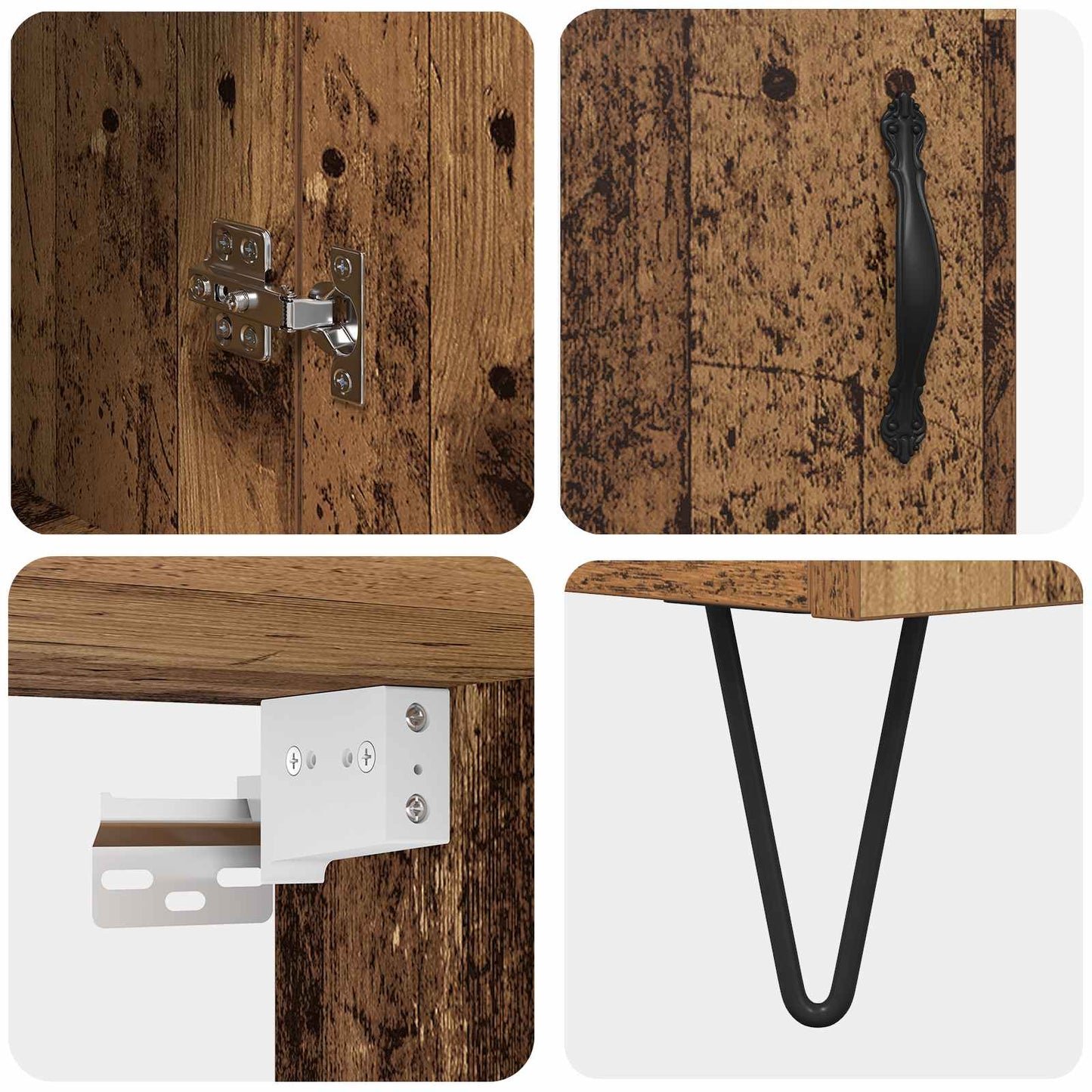 Highboard 2 pcs Old Wood 69.5 x 34 x 180 cm Engineered Wood